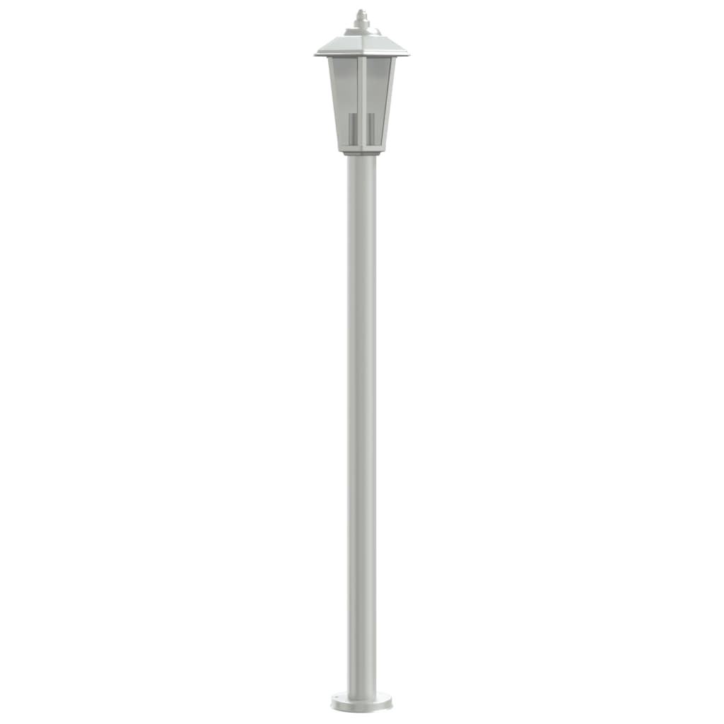 Lampade da Terra per Esterni 3 pz Argento 120cm in Acciaio Inox