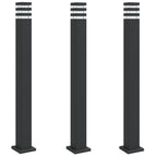 Lampade da Terra per Esterni 3pz Nere 110 cm in Alluminio