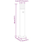 Lampade Terra per Esterni con Sensori 3pz Nere 80cm Alluminio