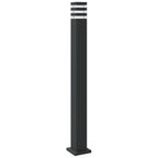 Lampade Terra per Esterni con Sensori 3pz Nere 110cm Alluminio