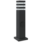 Lampada da Terra per Esterni con Presa Nera 50 cm Alluminio
