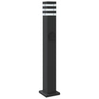 Lampade da Terra per Esterni con Presa 3pz Nere 80 cm Alluminio