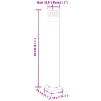 Lampade da Terra per Esterni con Presa 3pz Nere 80 cm Alluminio