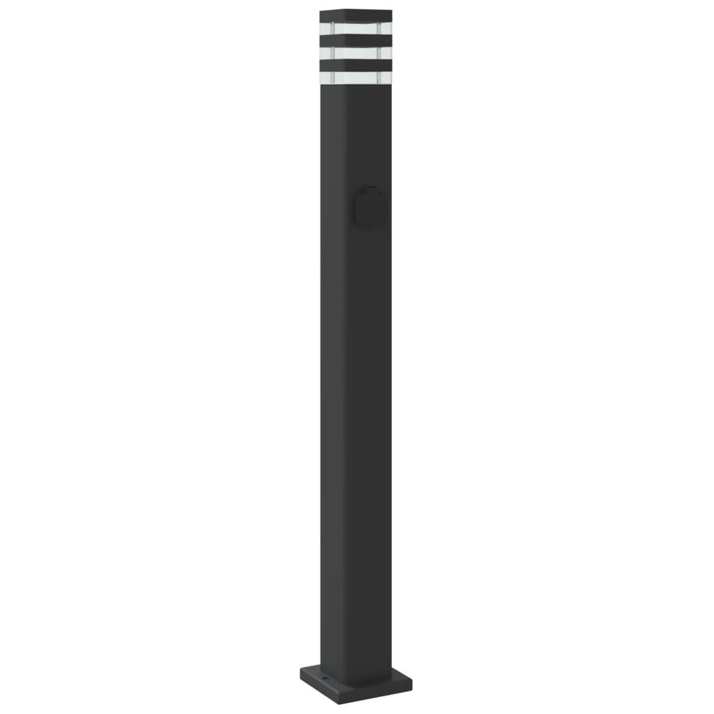 Lampada da Terra per Esterni con Presa Nera 110 cm Alluminio