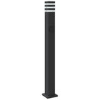 Lampada da Terra per Esterni con Presa Nera 110 cm Alluminio