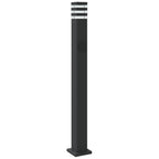 Lampade da Terra per Esterni con Presa 3pz Nere 110cm Alluminio