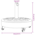 Base per Ombrellone con Ruote per Pali Ø38/48 mm 27 kg Rotonda