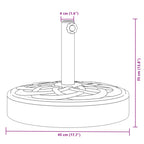 Base per Ombrellone per Pali Ø38/48 mm 25 kg Rotonda