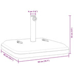 Base per Ombrellone con Manici per Pali Ø38/48 mm 27kg Quadrata
