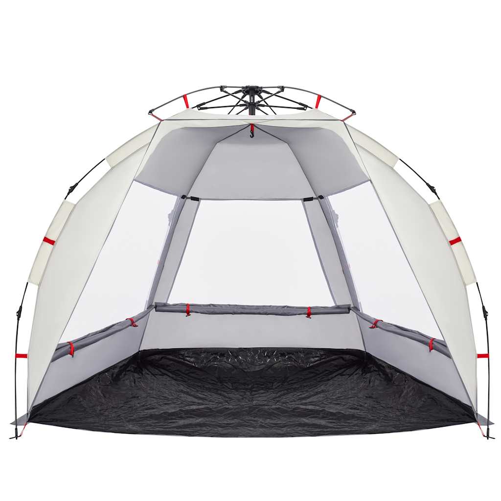 Tenda da Spiaggia 2 Persone Grigio Rilascio Rapido Impermeabile