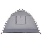 Tenda da Spiaggia 2 Persone Grigio Rilascio Rapido Impermeabile
