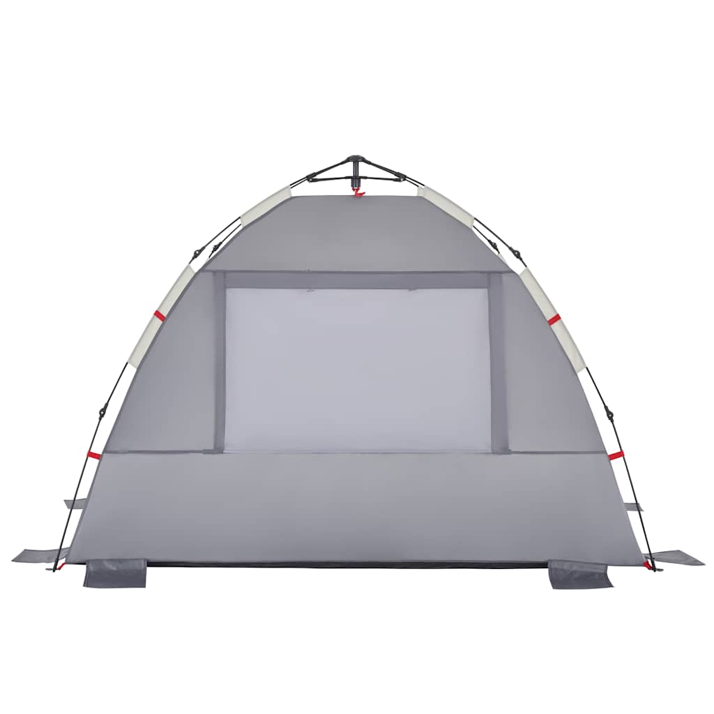 Tenda da Spiaggia 2 Persone Grigio Rilascio Rapido Impermeabile