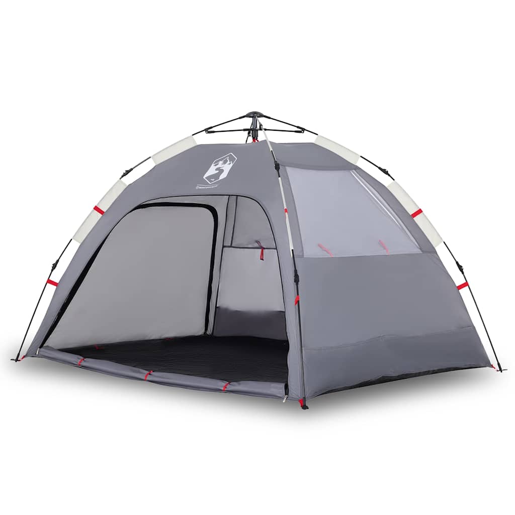 Tenda da Spiaggia 2 Persone Grigio Rilascio Rapido Impermeabile