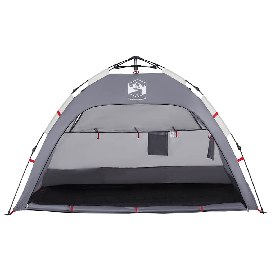 Tenda da Spiaggia 2 Persone Grigio Rilascio Rapido Impermeabile