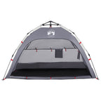 Tenda da Spiaggia 2 Persone Grigio Rilascio Rapido Impermeabile