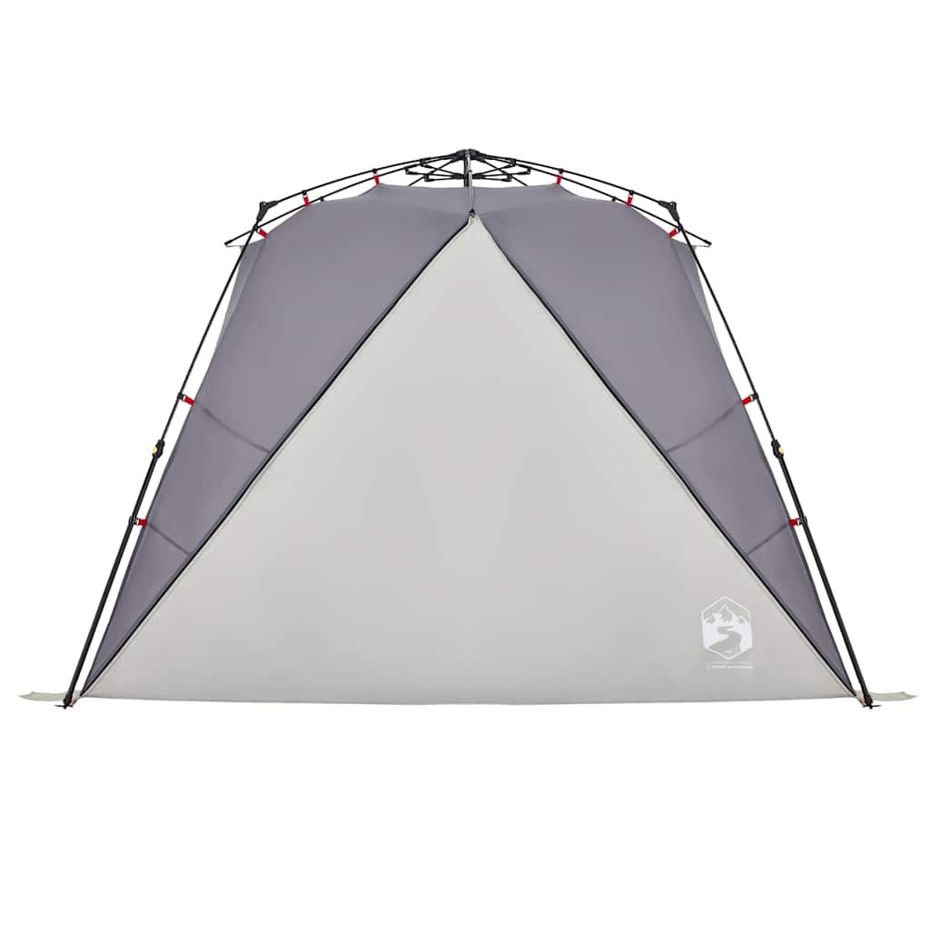 Tenda da Spiaggia 4 Persone Grigio Rilascio Rapido Impermeabile