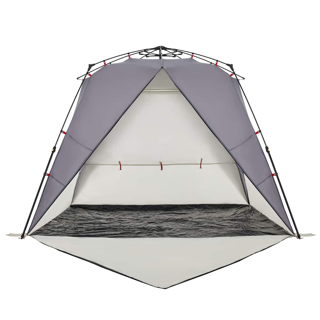 Tenda da Spiaggia 4 Persone Grigio Rilascio Rapido Impermeabile