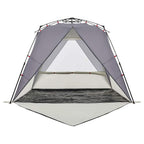 Tenda da Spiaggia 4 Persone Grigio Rilascio Rapido Impermeabile