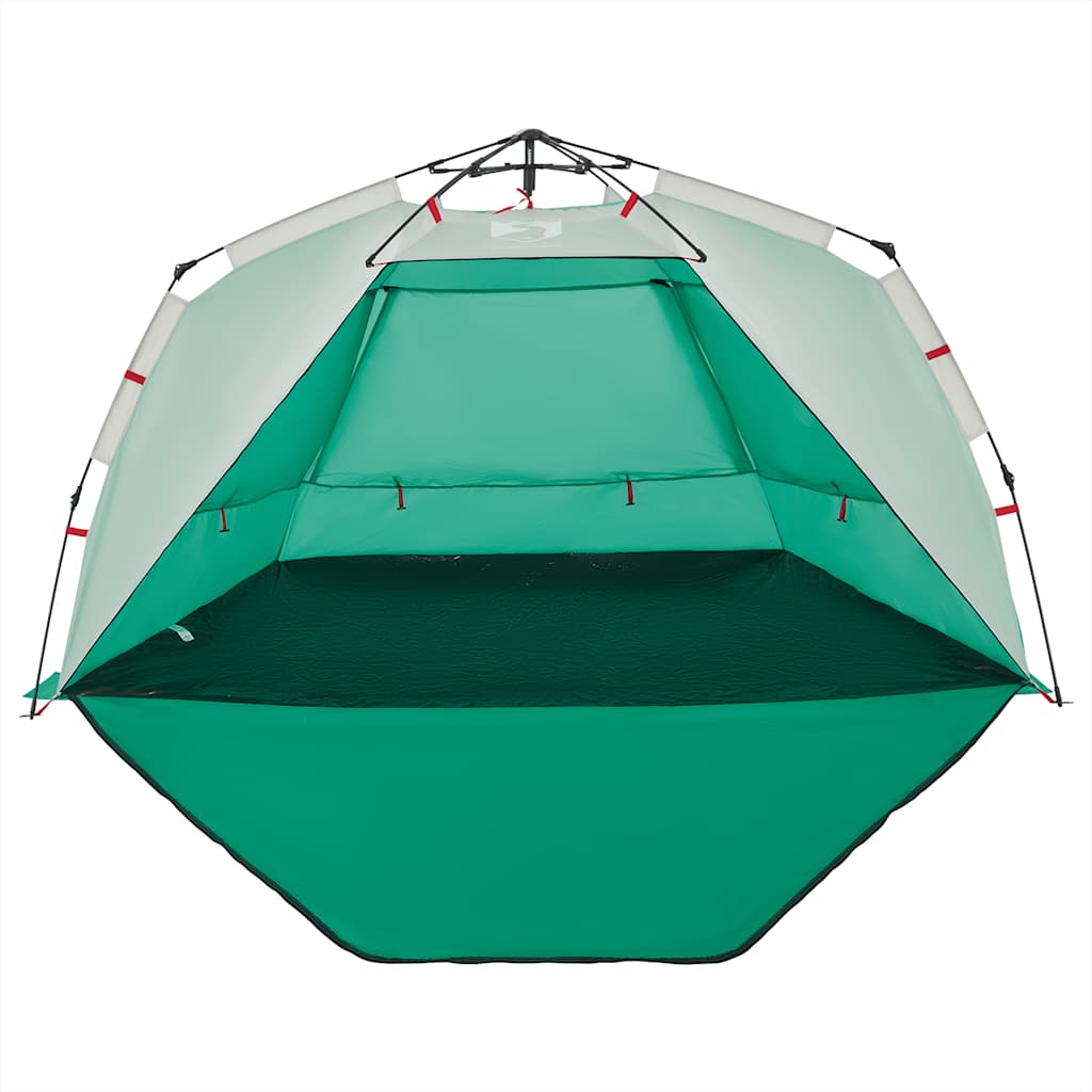 Tenda da Spiaggia 3 Persone Verde Rilascio Rapido Impermeabile