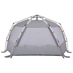 Tenda da Spiaggia 3 Persone Grigio Rilascio Rapido Impermeabile