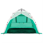 Tenda da Spiaggia 3 Persone Verde Rilascio Rapido Impermeabile