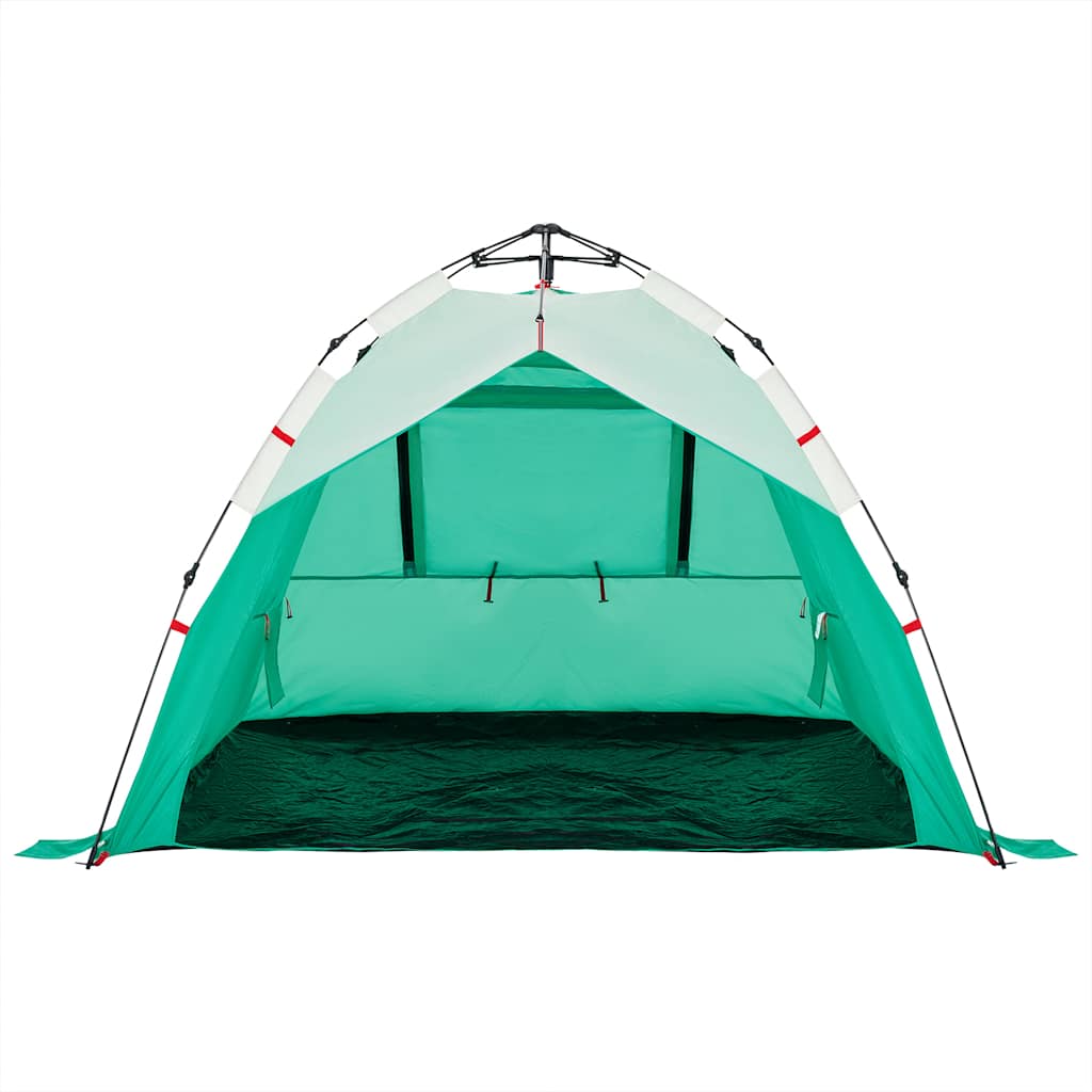 Tenda da Spiaggia 3 Persone Verde Rilascio Rapido Impermeabile