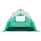 Tenda da Spiaggia 3 Persone Verde Rilascio Rapido Impermeabile