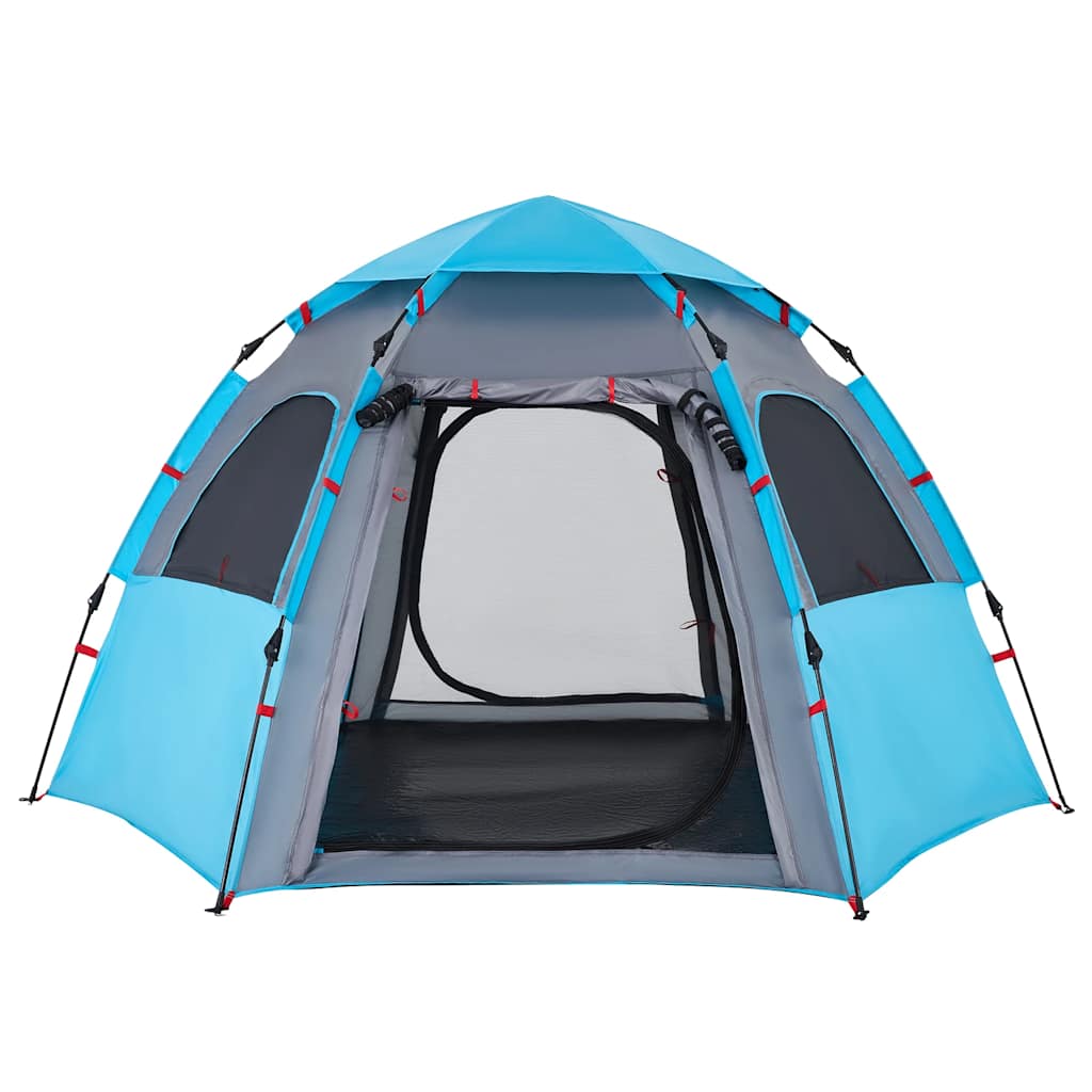 Tenda da Campeggio Cabina 4 Persone Blu a Rilascio Rapido