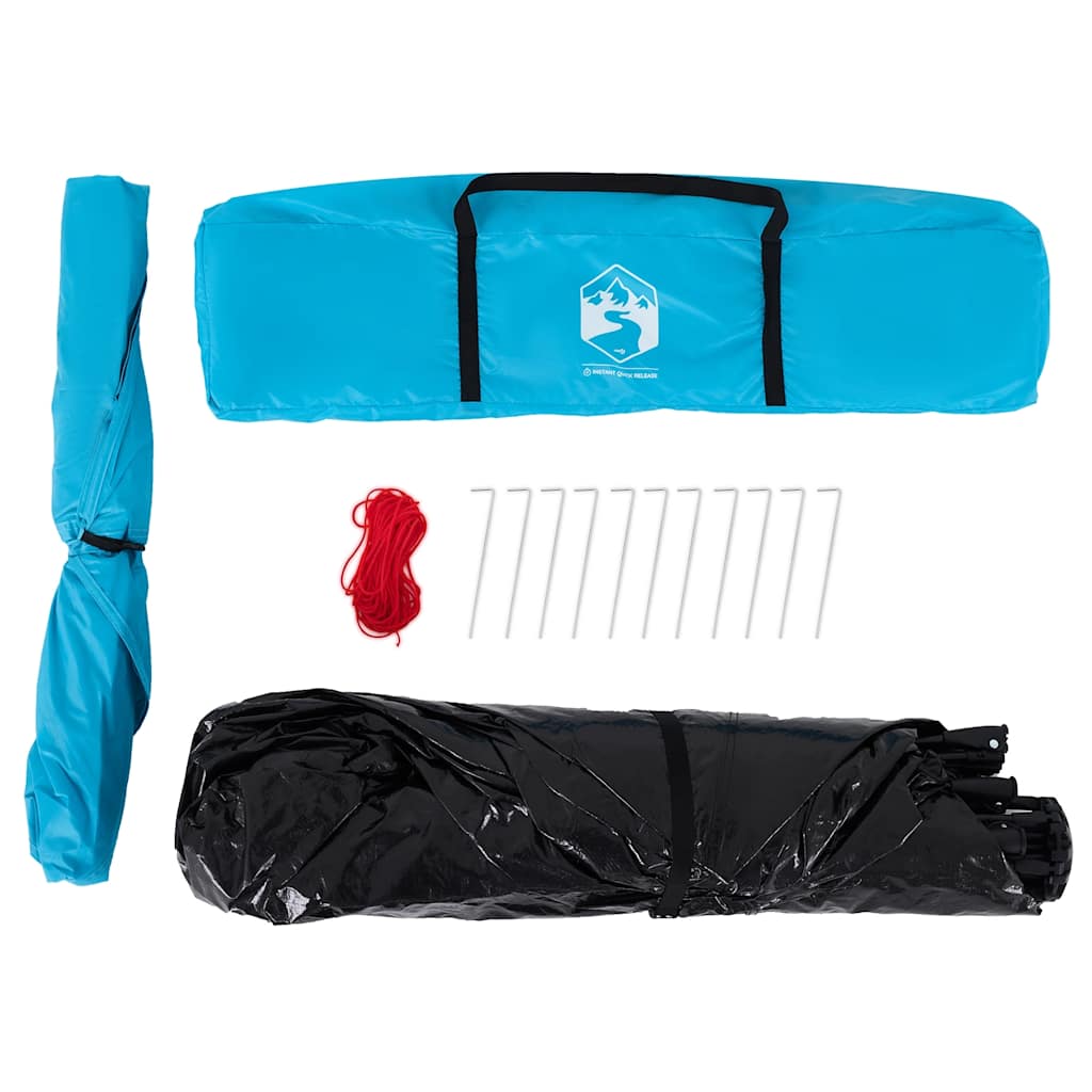 Tenda da Campeggio Cabina 4 Persone Blu a Rilascio Rapido