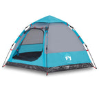 Tenda da Campeggio Cabina 4 Persone Blu a Rilascio Rapido