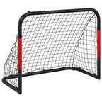 Porta da Calcio con Rete Rossa e Nera 90x48x71 cm in Acciaio
