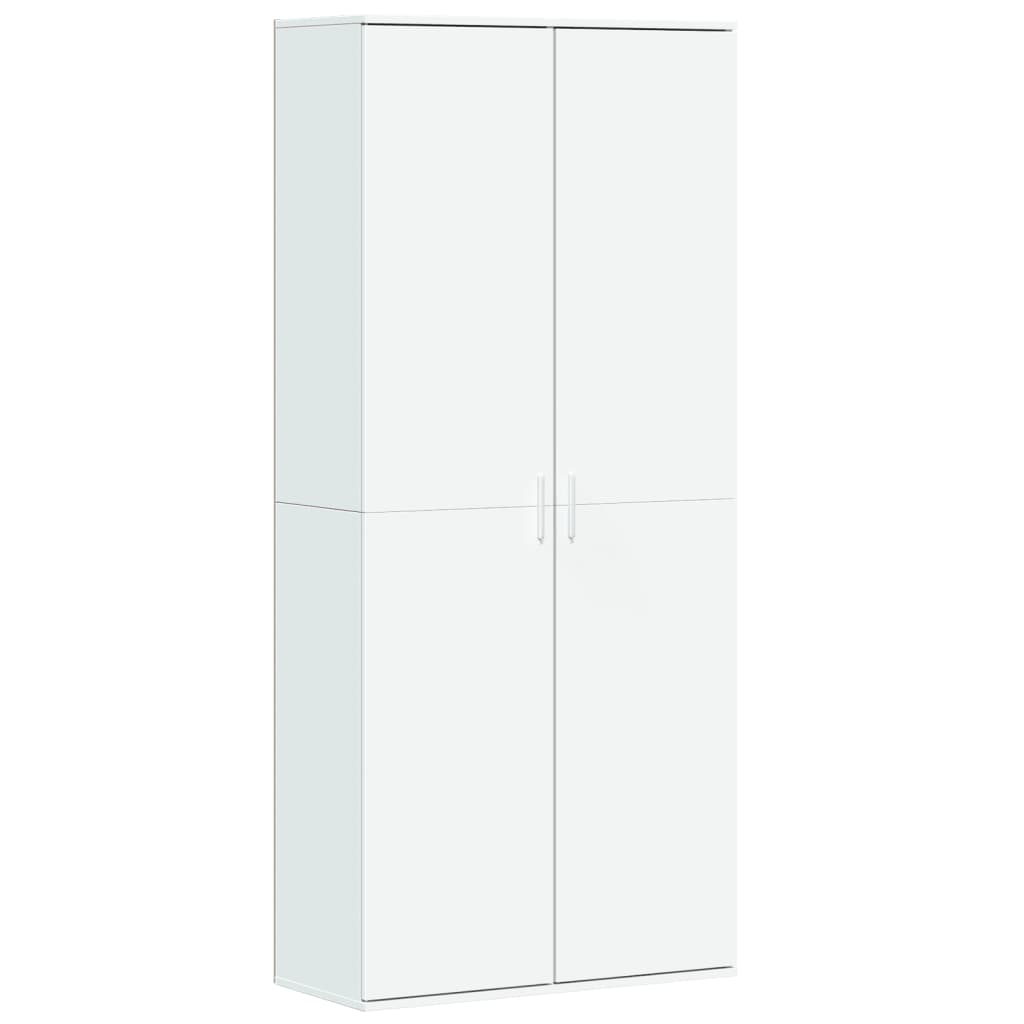 Credenza Bianca 80x35x180 cm in Legno Multistrato