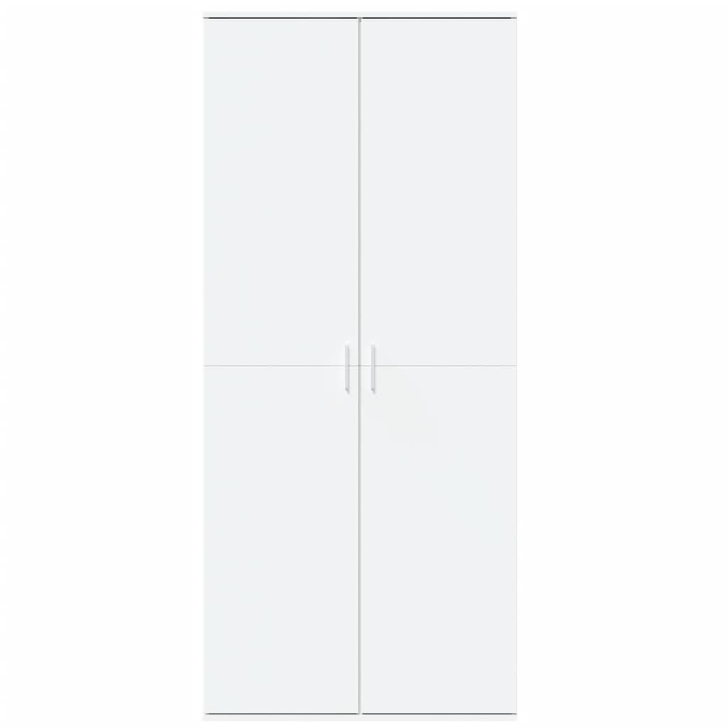 Credenza Bianca 80x35x180 cm in Legno Multistrato