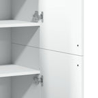 Credenza Bianca 80x35x180 cm in Legno Multistrato