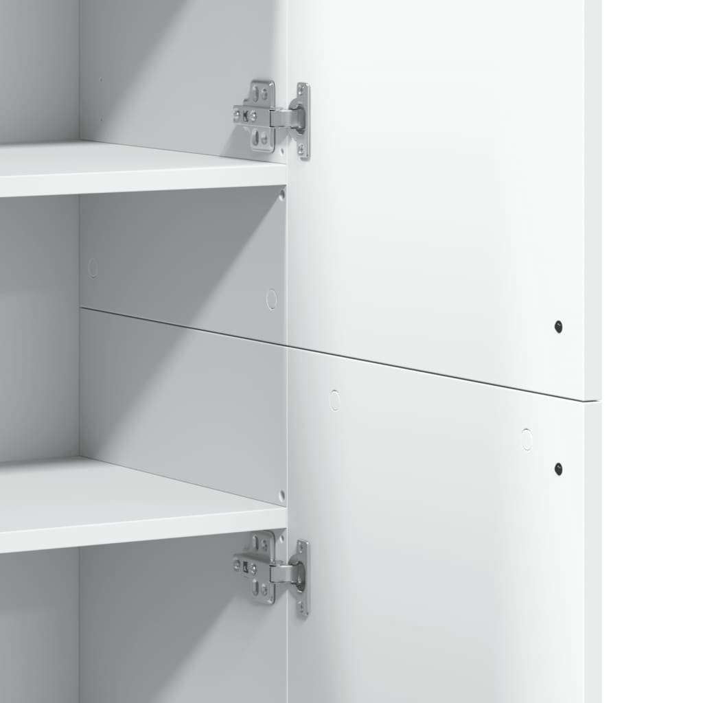 Credenza Bianca 80x35x180 cm in Legno Multistrato