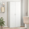Credenza Bianca 80x35x180 cm in Legno Multistrato