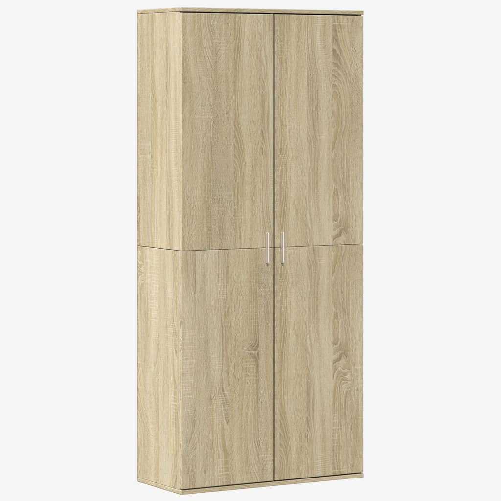 Credenza Rovere Sonoma 80x35x180 cm in Legno Multistrato
