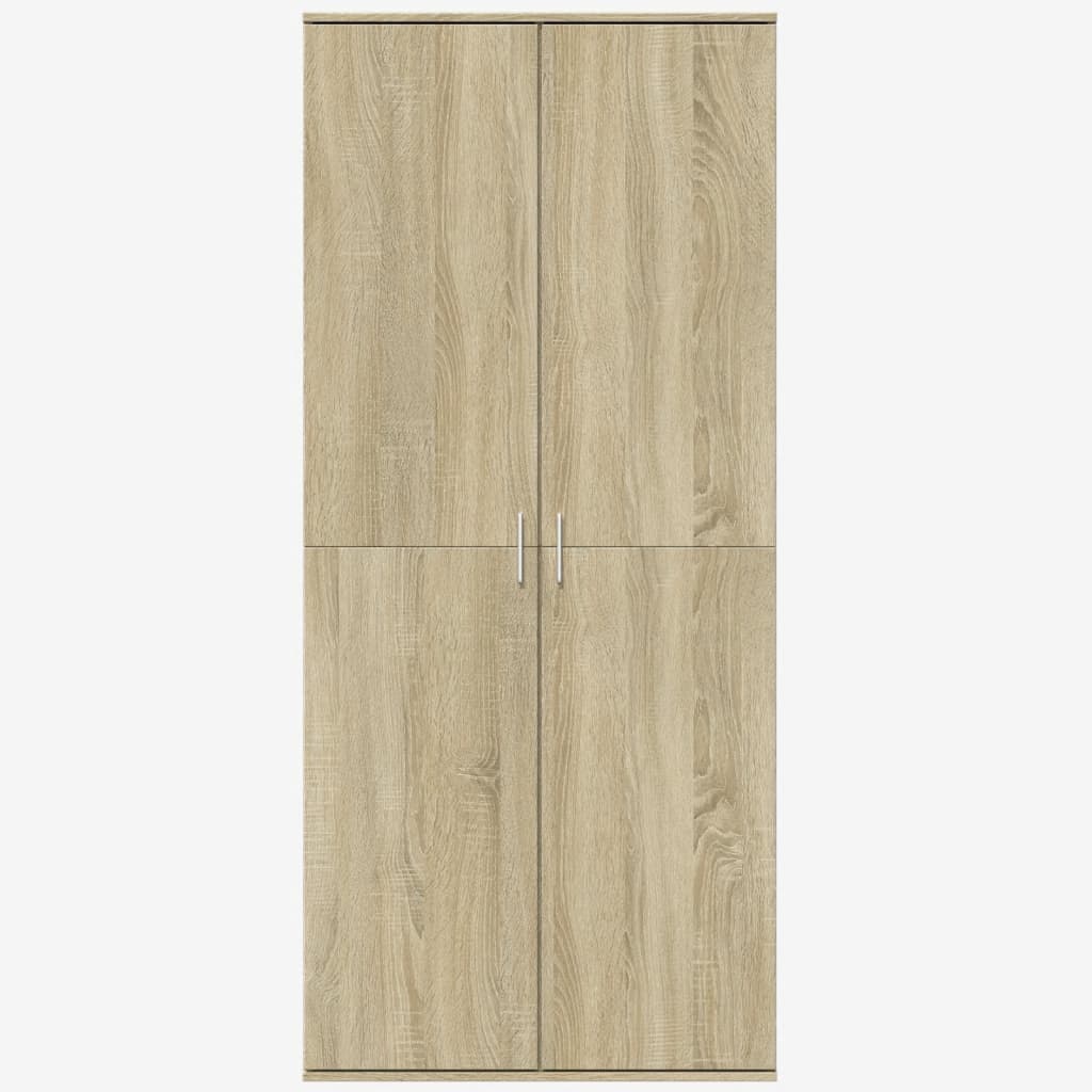 Credenza Rovere Sonoma 80x35x180 cm in Legno Multistrato