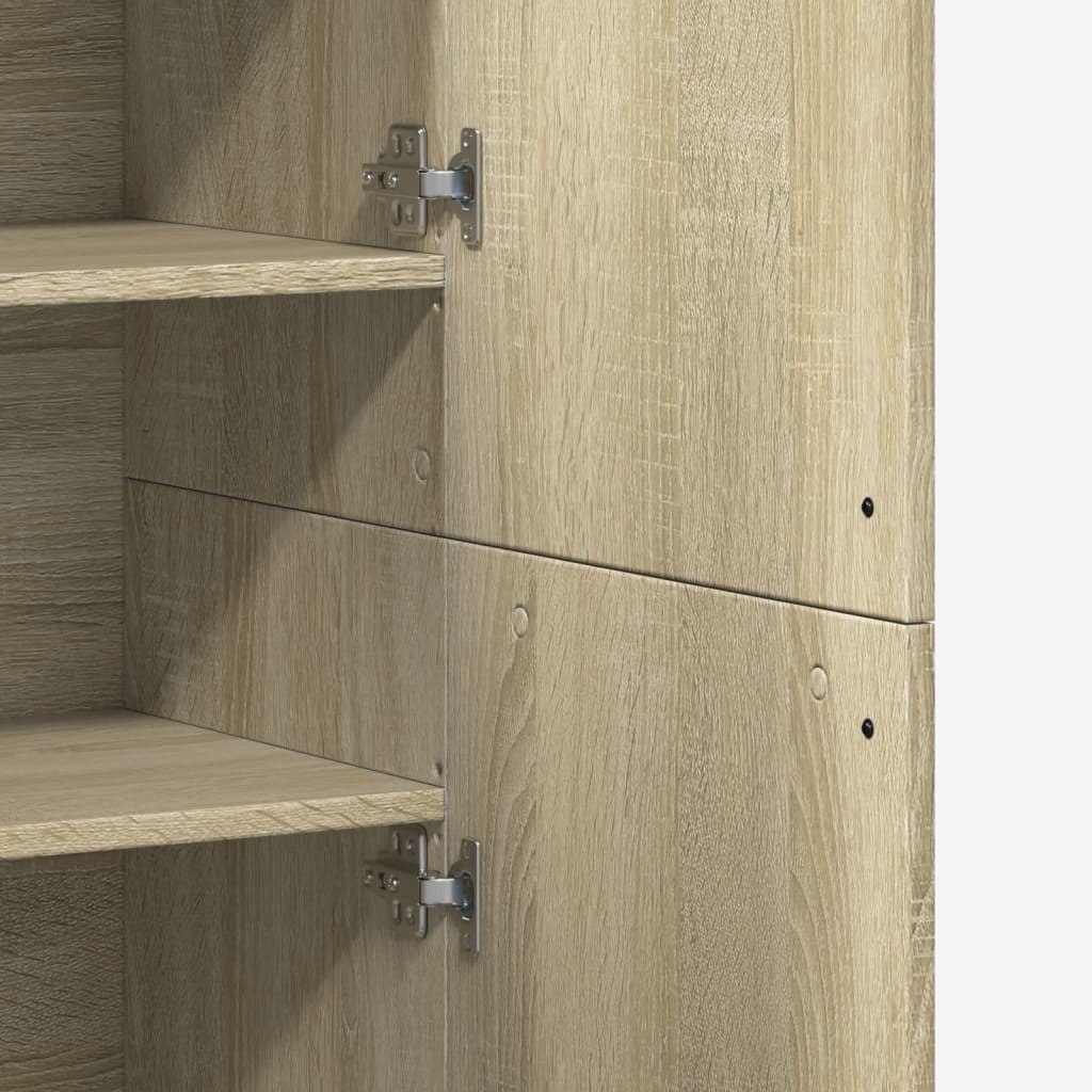 Credenza Rovere Sonoma 80x35x180 cm in Legno Multistrato