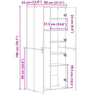 Credenza Rovere Sonoma 80x35x180 cm in Legno Multistrato
