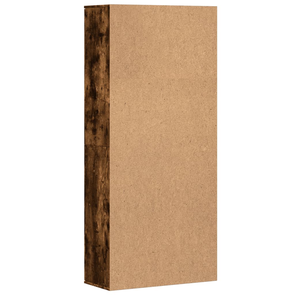 Credenza Rovere Fumo 80x35x180 cm in Legno Multistrato