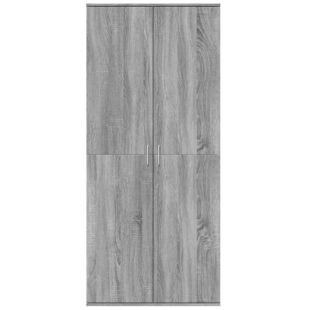 Credenza Grigio Sonoma 80x35x180 cm in Legno Multistrato