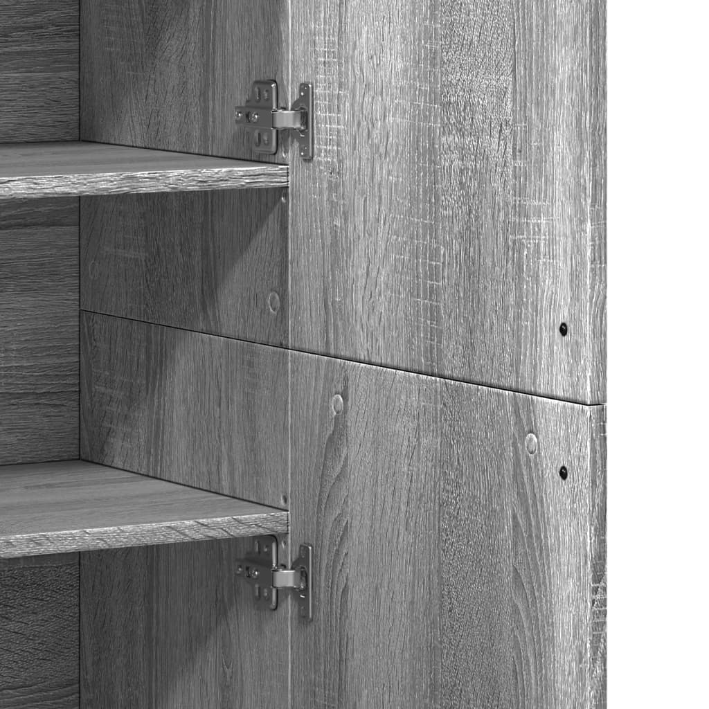 Credenza Grigio Sonoma 80x35x180 cm in Legno Multistrato