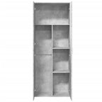 Credenza Grigio Cemento 70x35x180 cm in Legno Multistrato