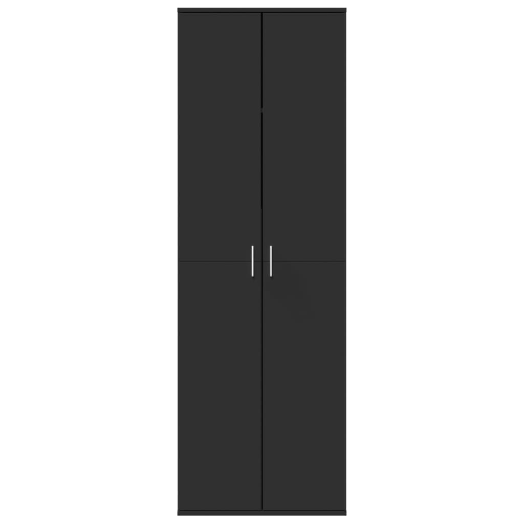 Credenza Nera 60x35x180 cm in Legno Multistrato
