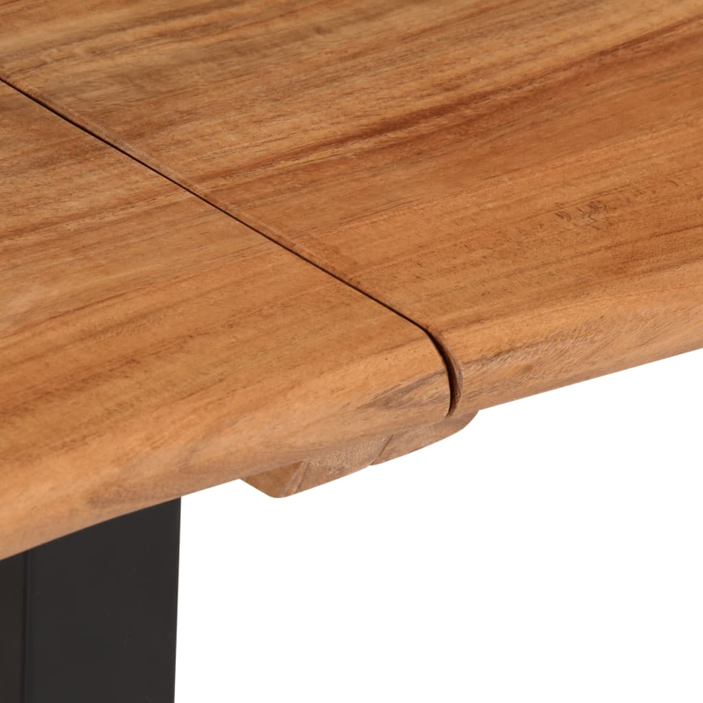 Panca 160 cm in Legno Massello di Acacia e Acciaio
