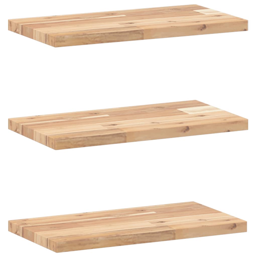 Mensole da Parete 3 pz 60x20x2 cm Legno Acacia Non Trattato