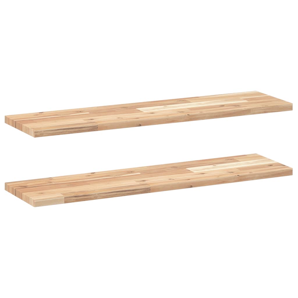Mensole da Parete 2 pz 80x20x2 cm Legno Acacia Non Trattato