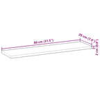 Mensole da Parete 4 pz 80x20x2 cm Legno Acacia Non Trattato