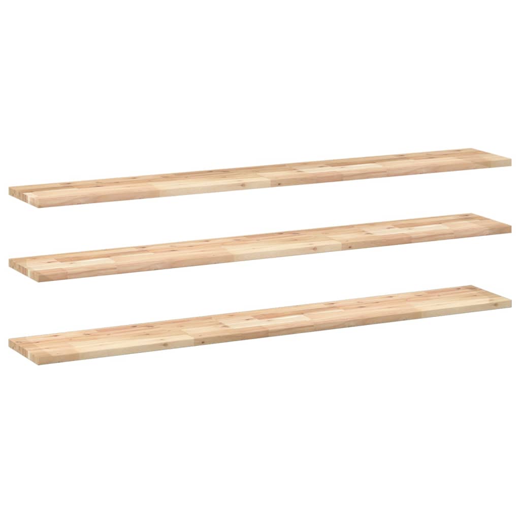 Mensole da Parete 3 pz 120x20x2 cm Legno Acacia Non Trattato